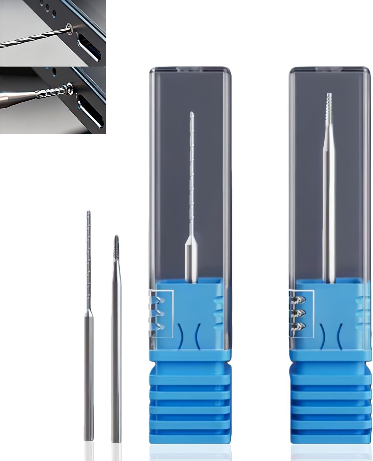 2PCS Screw Extractor Set, Screw Remover and Extractor Kit, Mini Drill Bit for Removing Stripped Broken Screws, Durable Stripped Screw Extractor, Ideal for Mobile Phone & Small Electronics DIY Repair
