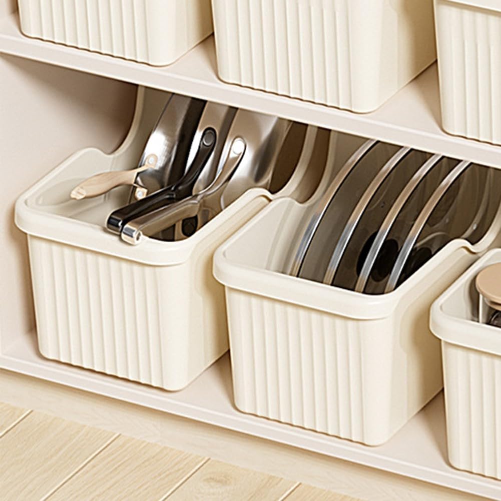 Küchenorganisation Box rollend 3 Stück Vorratsdosen transparent für griff Schrank Aufbewahrung stapelbar 39x19x20cm