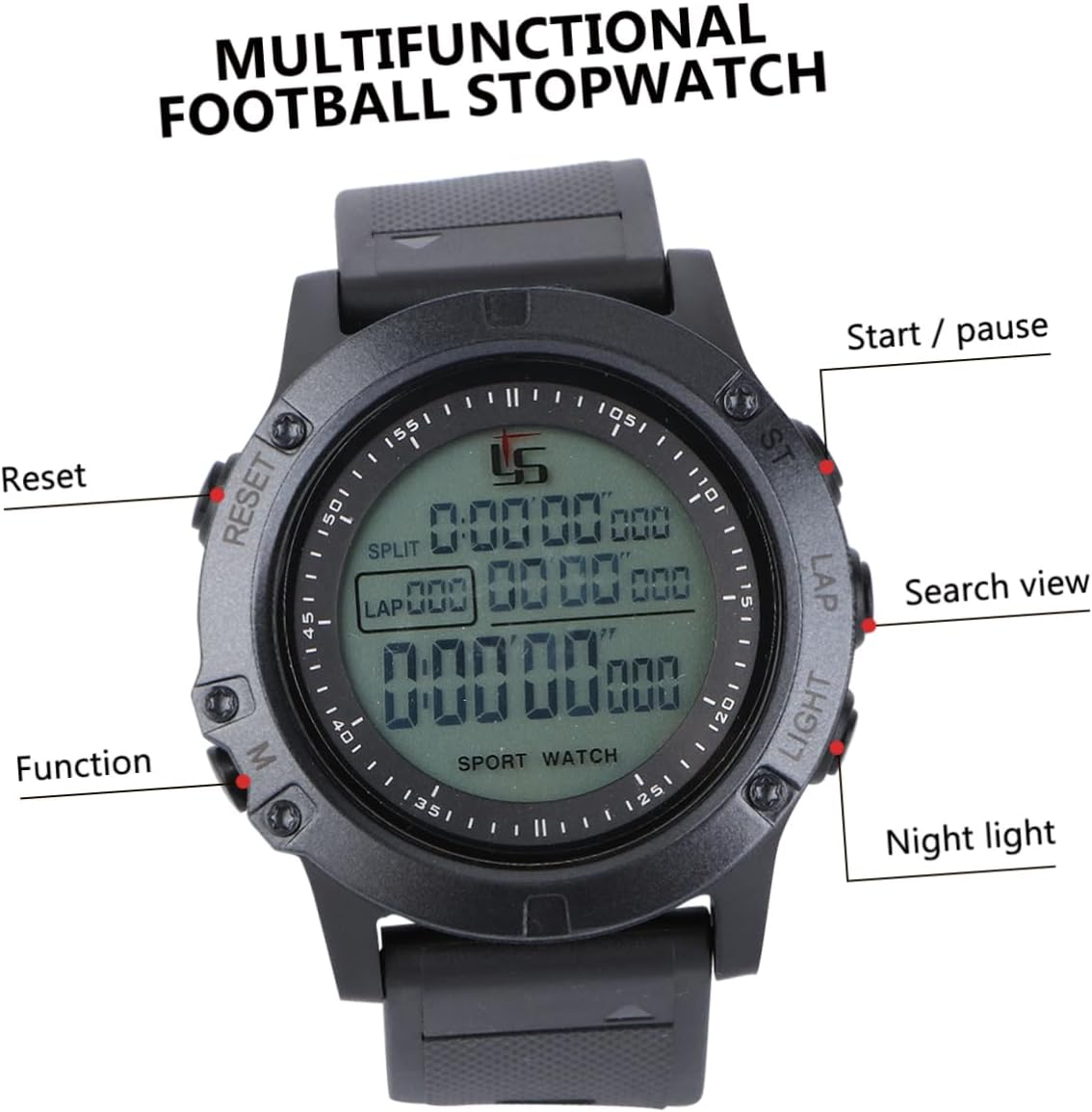 Luminous Soccer Referee Stopwatch Timer Chronograph Countdown Watch for Football Male Lightweight Sports Timing Device