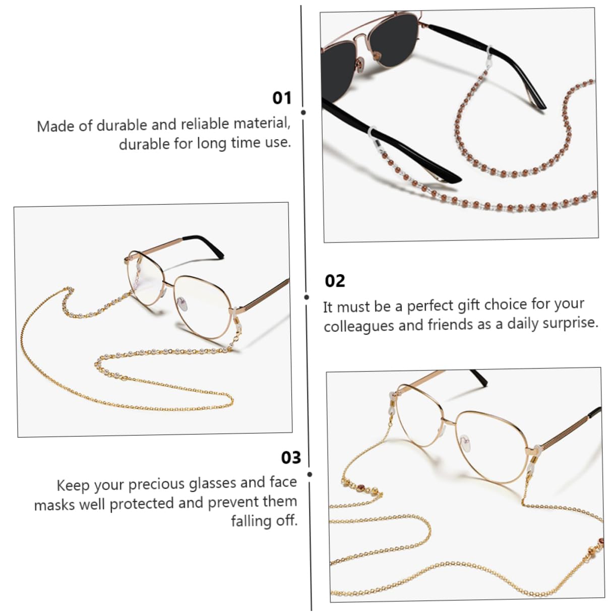 COLLBATH 12 Piezas Cadena para Gafas Decorativa de Cordón Antideslizante para Gafas Cordón Creativo y Mascarillas