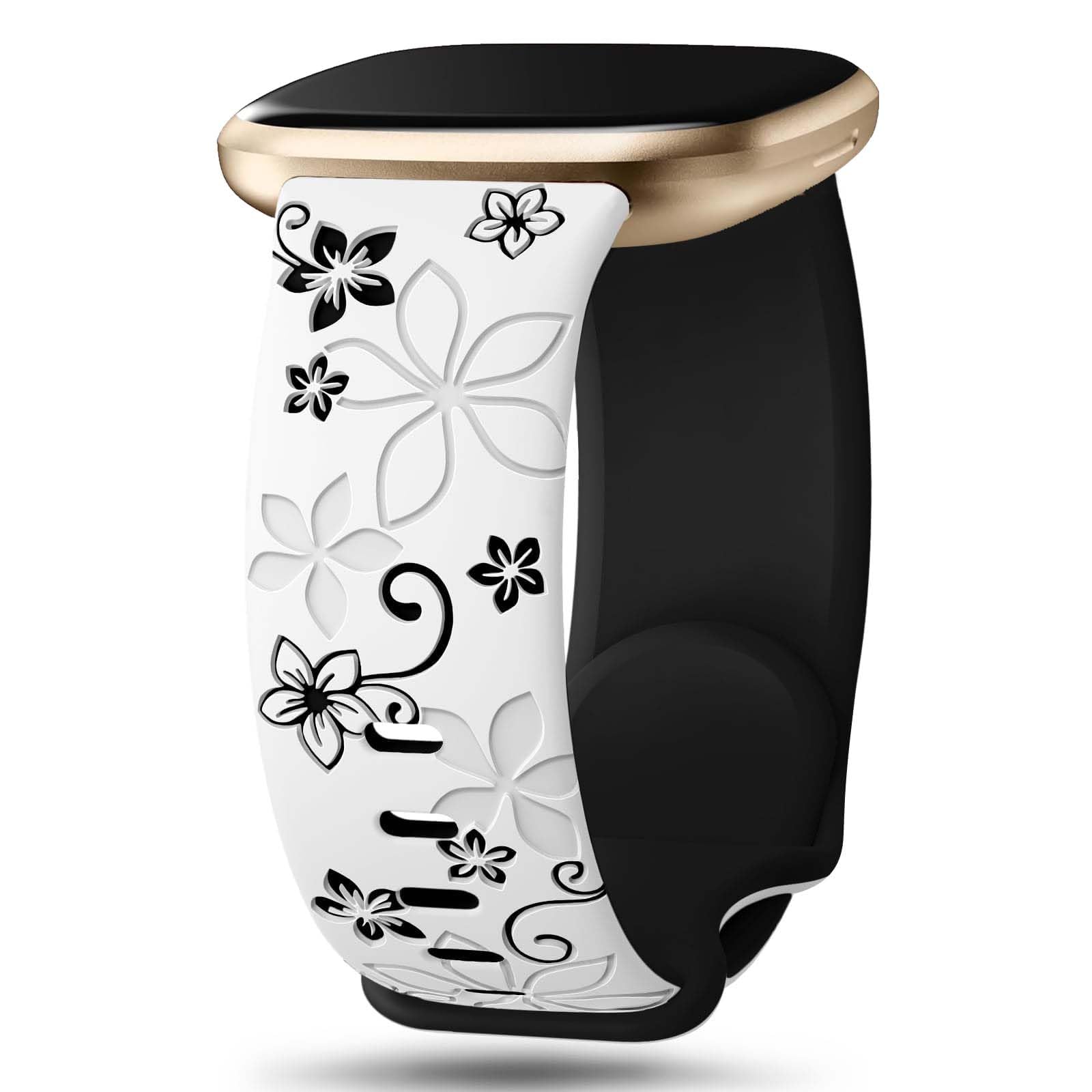 GeeBerYo Two-Tone Floral Engraved Band Compatible - arm and wristband accessories | Mubboo