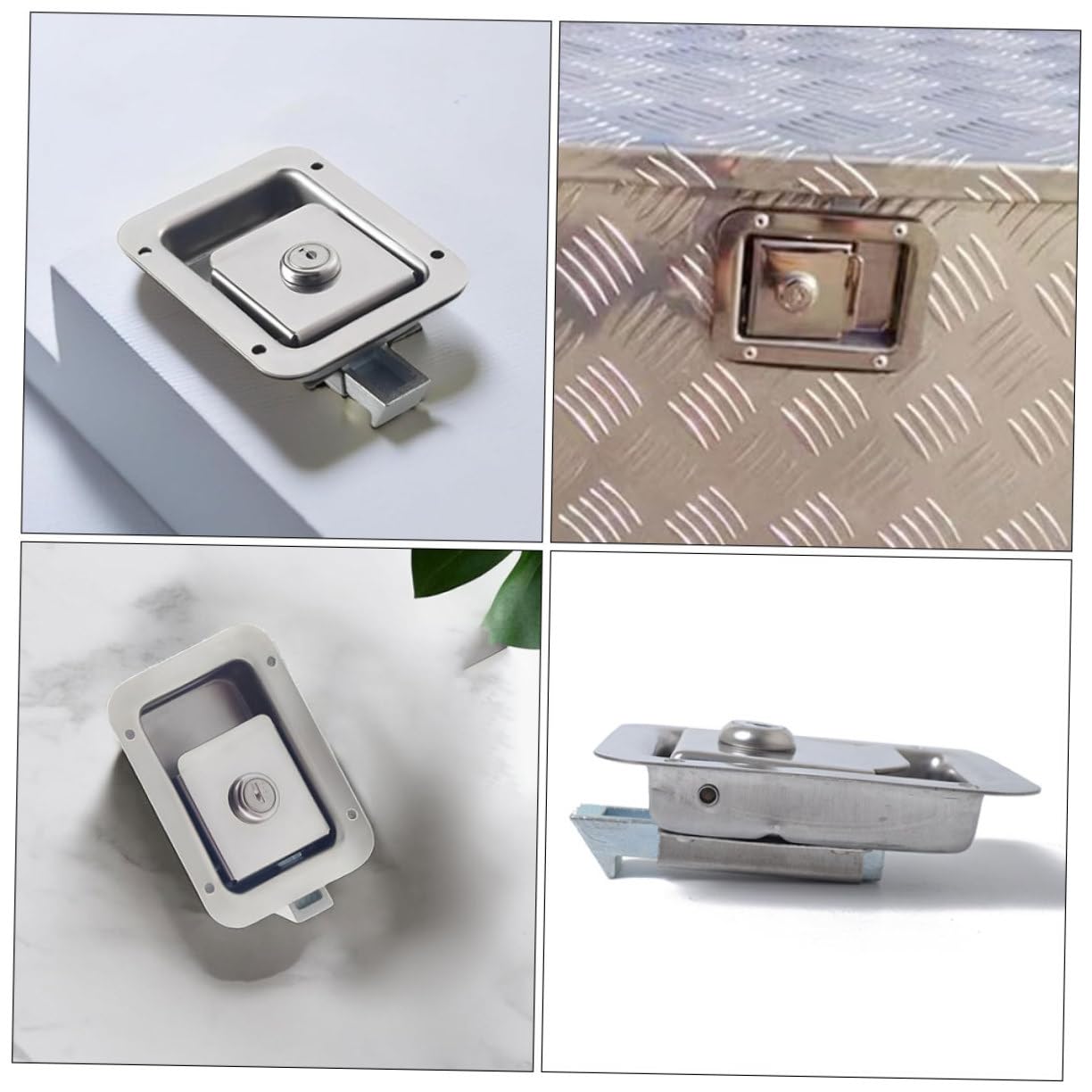 Mobestech Cerradura de Paleta para Caja de Herramientas de RV en Acero Inoxidable Plata Alta Seguridad y Diseño Moderno para Remolques y Cajas de Herramientas