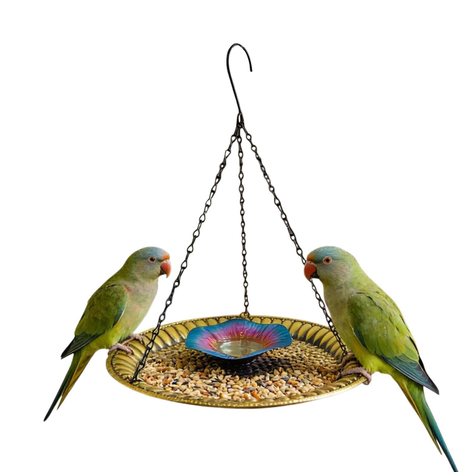 Abreuvoir pour oiseaux décoratif en métal pour terrasse et porche