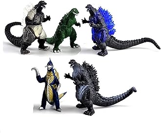 Action Figures Soft Touch Vinyl Plastic Collectible Model Toys… (Godzilla5 Pieces Set, Version A, Multicolour, 3-7cm)