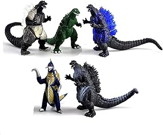 Action Figures Soft Touch Vinyl Plastic Collectible Model Toys… (Godzilla5 Pieces Set, Version A, Multicolour, 3-7cm)