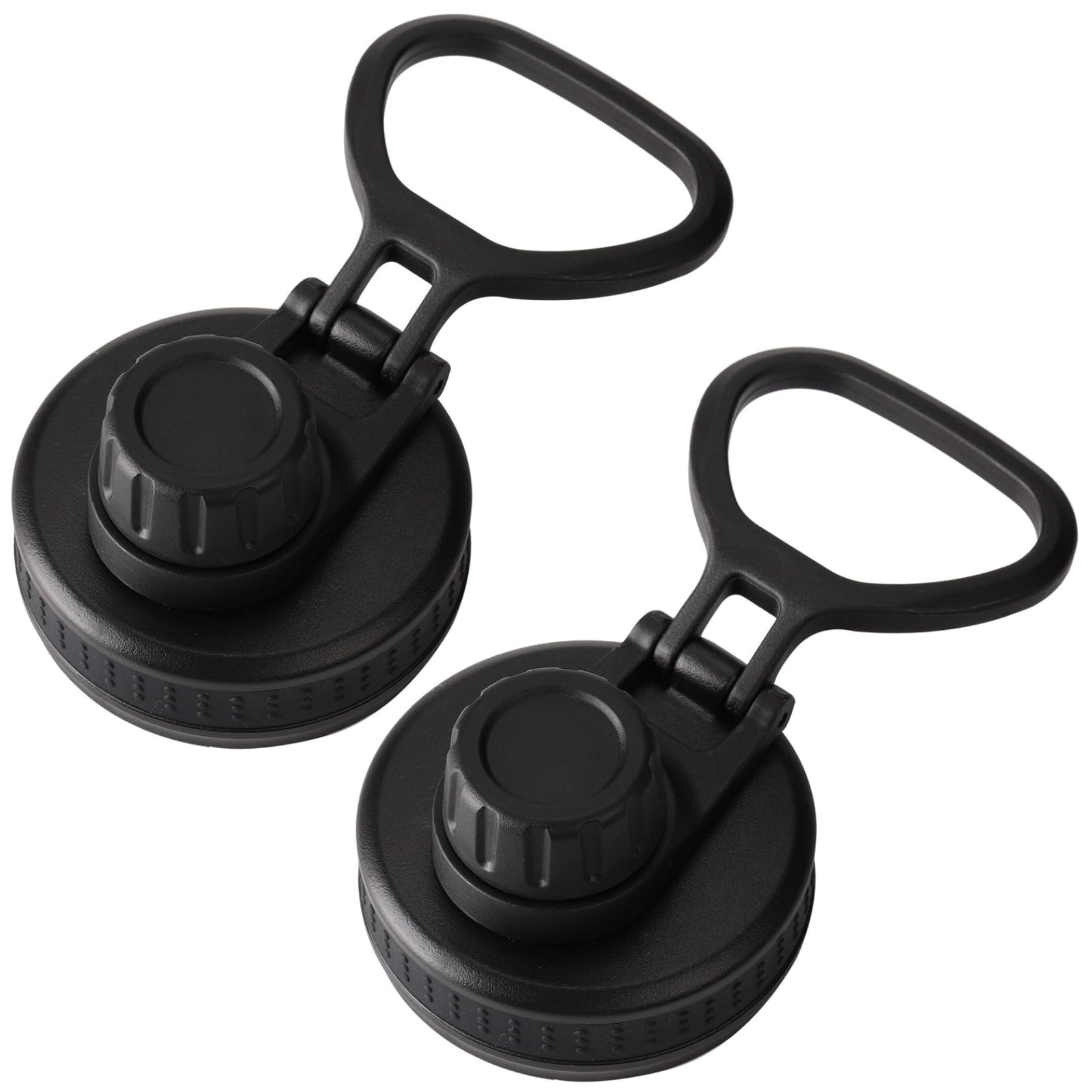 Bonalake 2Pcs Wide Mouth Water Bottle Lid, Replacement Leak-Proof Water Bottle Lid with Flexible Handle, Glossy & Smooth Spout for Sports Flask Cap Replacement