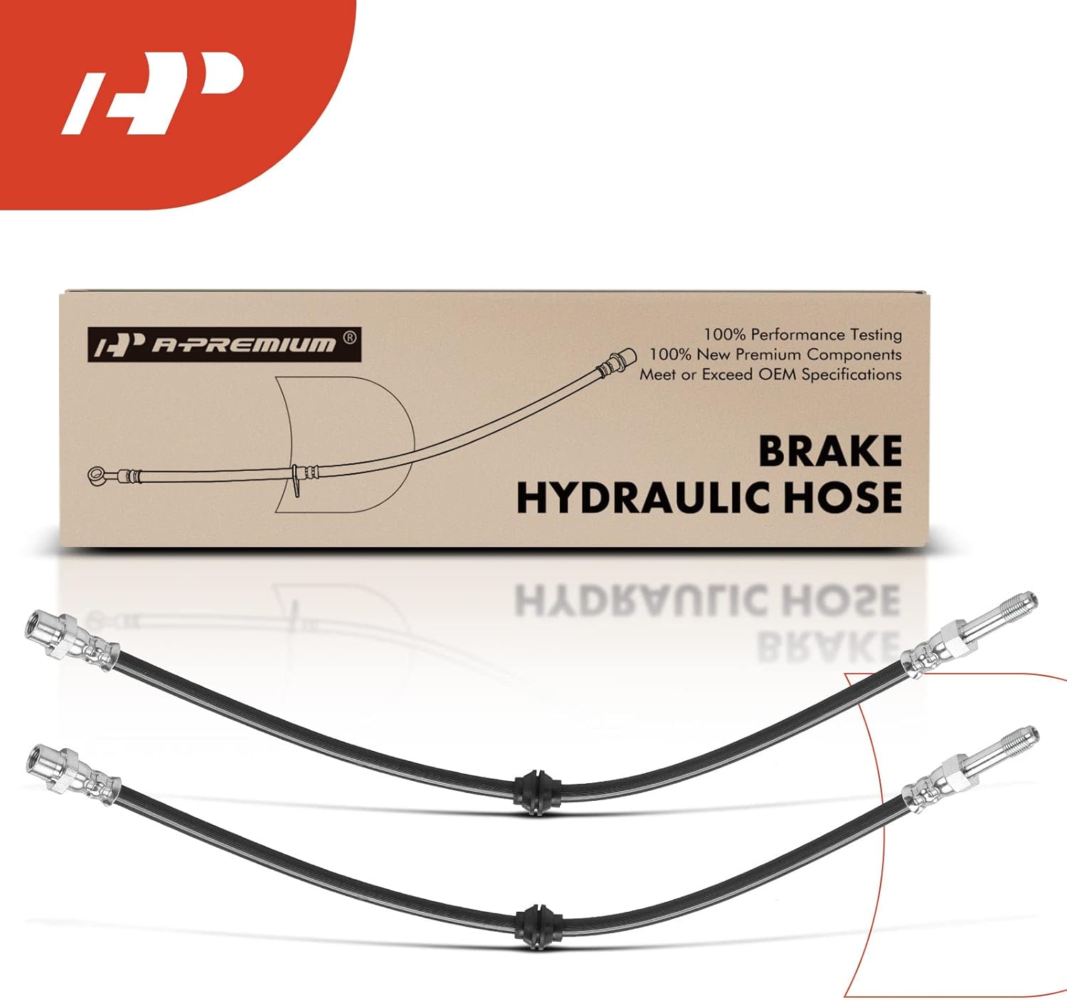 A-Premium Front Driver and Passenger Brake Hydraulic Hoses Compatible with Select BMW Models - 325xi, 330xi, 2001-2005 - Replace# 34306752400(Pack of 2)