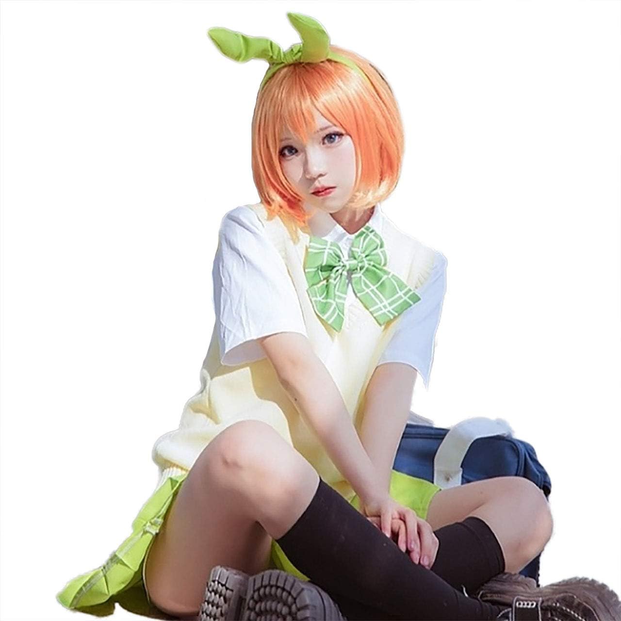 Milky Time ウィッグ付き 五等分の花嫁 中野 四葉 コスプレ カーディガン 黄緑 よつば 旭高校 高級 制服 Milky Time ウィッグ付き 五等分の花嫁 中野 四葉 コスプレ カーディガン 黄緑 よつば 旭高校 高級 制服