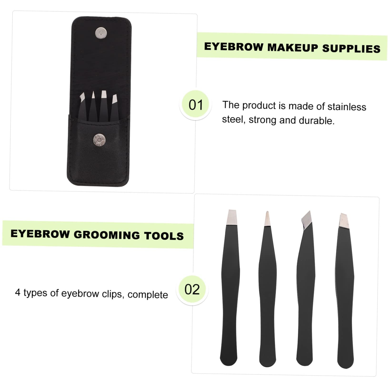 Angoily 20piezas Para Cejas De Herramientas De Belleza Para Depilación Facial Recortadoras De Cejas De Acero Inoxidable Para Uso Personal y Profesional