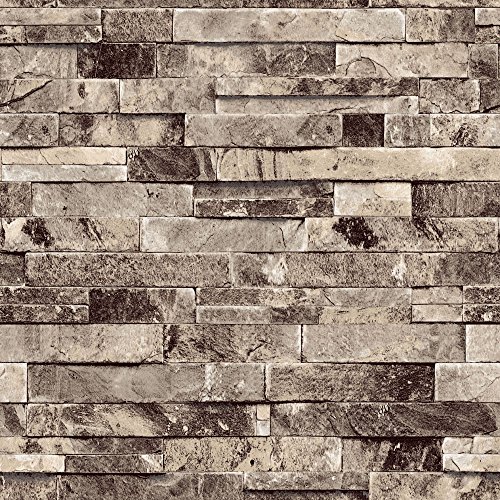 Qihang Three-Dimensional Wallpaper Brick Wall Wallpaper 3D Textured Bricks Gray Color #TOP4