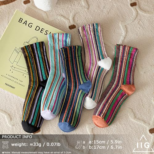 Image of IIG Womens Novelty Cotton Crew Socks Cute Animals Socks Fun Flower Socks (fit women's shoe size 5-9)