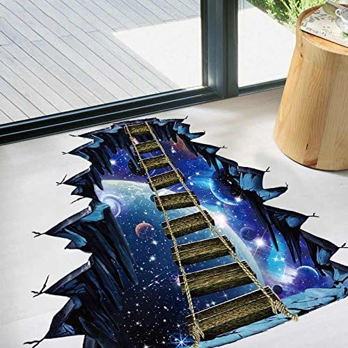 Miniatura 7 de Calcomanía de pared de Quanhaigou Puente de la Galaxia Azul, decoración 3D del espacio exterior para decoración del hogar, habitación de los niños,