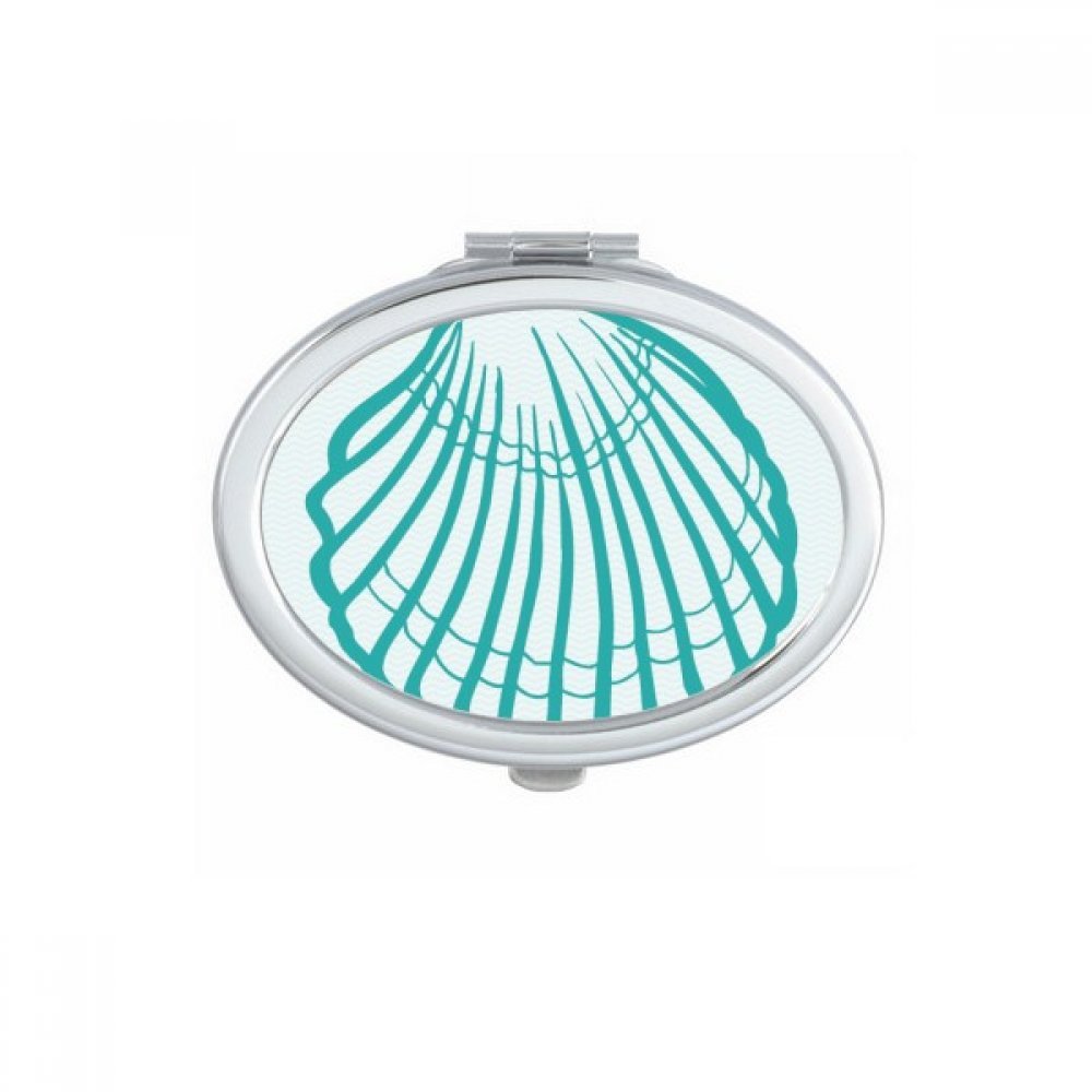 Miroir de Maquillage Ovale Illustration Verte Miroir de Poche Cadeau Multicolor
