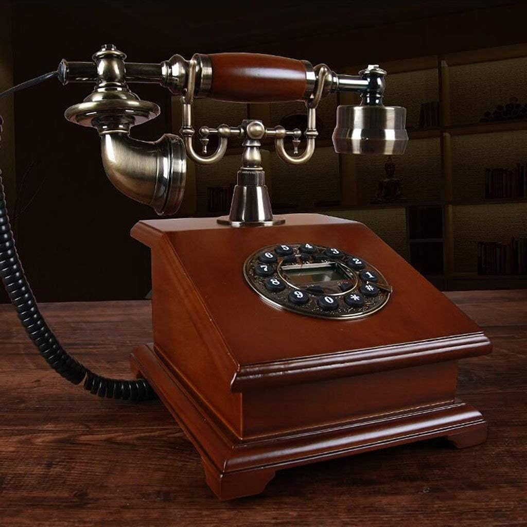 Telephone-Antique Telephone Vintage Wooden Landline Living Room Study Retro Decoration Decoration Home Office Phone