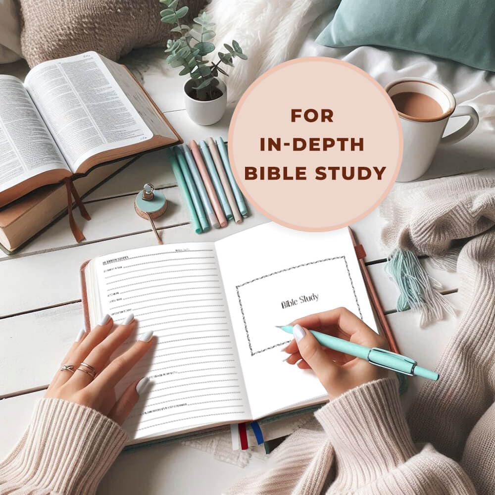 JOTFLY Diario de estudio bíblico, cuaderno de notas de la iglesia para tomar notas y reflexionar, cuaderno de estudio bíblico guiado, regalos religiosos basados en la fe y suministros de estudio