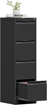 4 Drawer File Cabinet with Lock, Filing Cabinets for Home Office