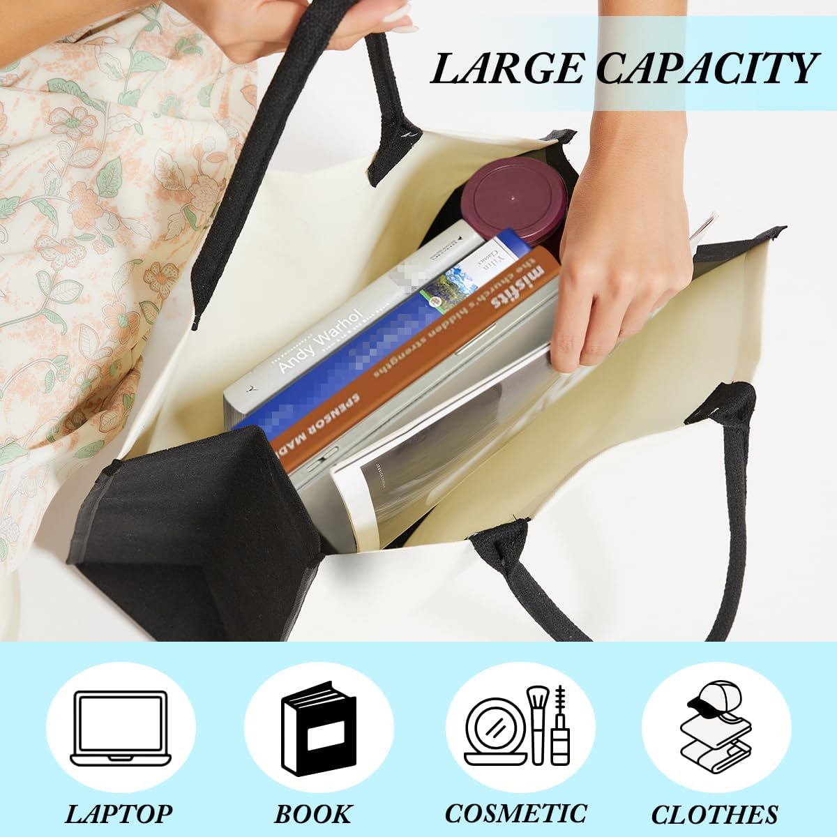 Happy Retirement Canvas Tote Bag, Retirement Gifts for Women Grandma Mom Coworker Mother’s Day Gifts for Women Reusable Grocery Beach Shopping Bags -18 - Image 2