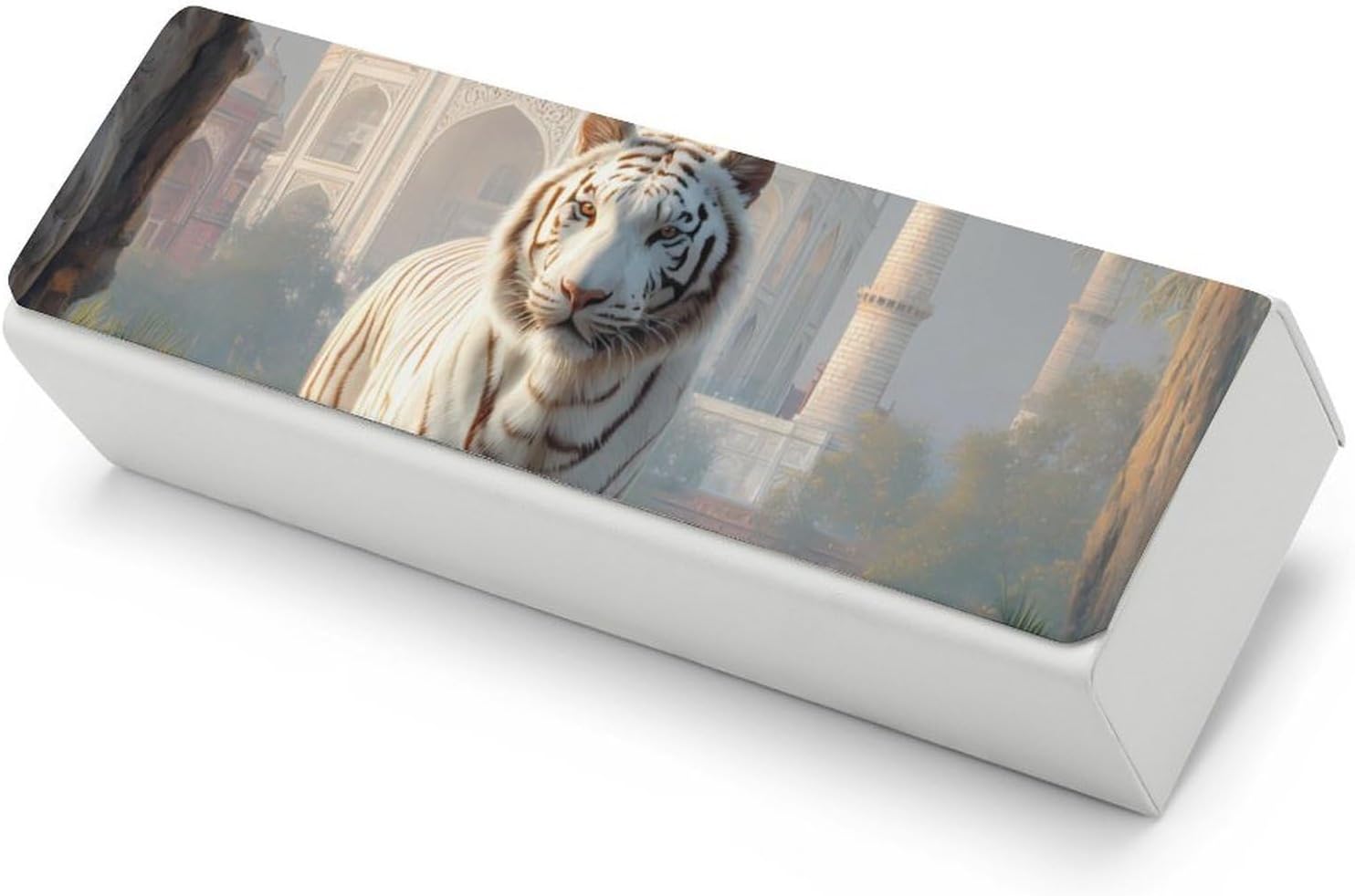 Tiger And Taj Mahal Eyeglasses Case with Cleaning Cloth