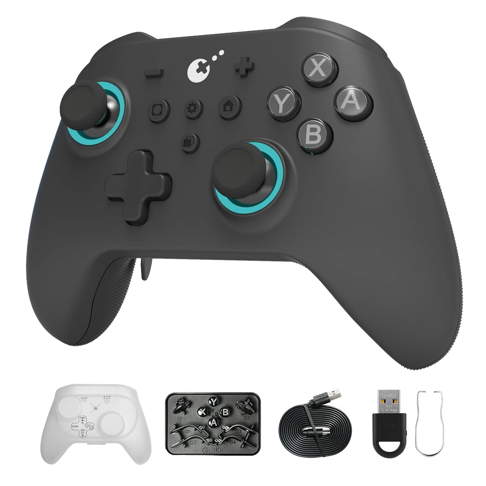 AKNES GuliKit KK3 Max Controller - Joystick e Trigger ad Effetto Hall, Anti-Drift, Polling Rate 1000Hz, 4 Pulsanti Posteriori Rimovibili, Compatibile con Nintendo Switch 2/Switch/OLED/PC/iOS/Android