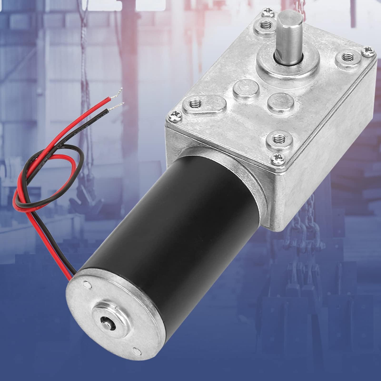 Motoriduttore a Vite Senza Fine 12V 12 RPM, Motore Elettrico a Riduzione di Velocità con Cuscinetto a Sfere, Alta Coppia, 8 mm, per Automazione Industriale e Applicazioni Industriali