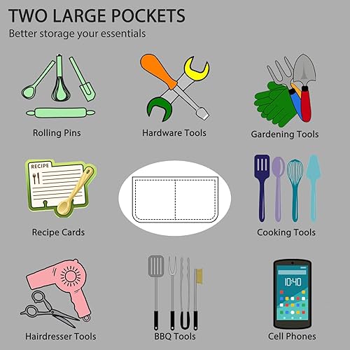 Miniatura 6 de POFULL Delantal de cocina Oma con bolsillo Oma Hornear Delantal de cocina OMA Decoración de cocina