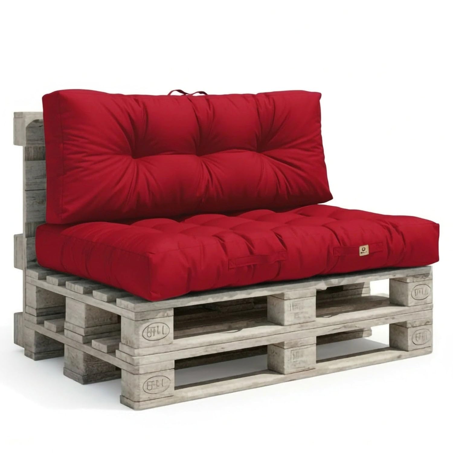 Deco Arts Cuscini Per Pallet, Set Di 2 Materassi Pallet, Per Salotto Da Giardino O Panchetta, Cuscino Imbottito Morbido, Certificato Oeko-TEX – Trattamento Idrorepellente, 120 X 80 Cm, 9 Kg, Arancione - 7