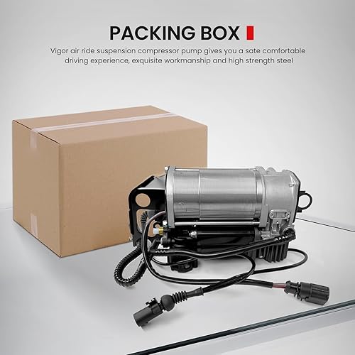 Miniatura 8 de VIGOR Bomba de compresor de suspensión neumática compatible con Audi Q7 2006-2015, VW Touareg 2003-2010 y Cayenne 955 9PA Car, OEM reemplaza el