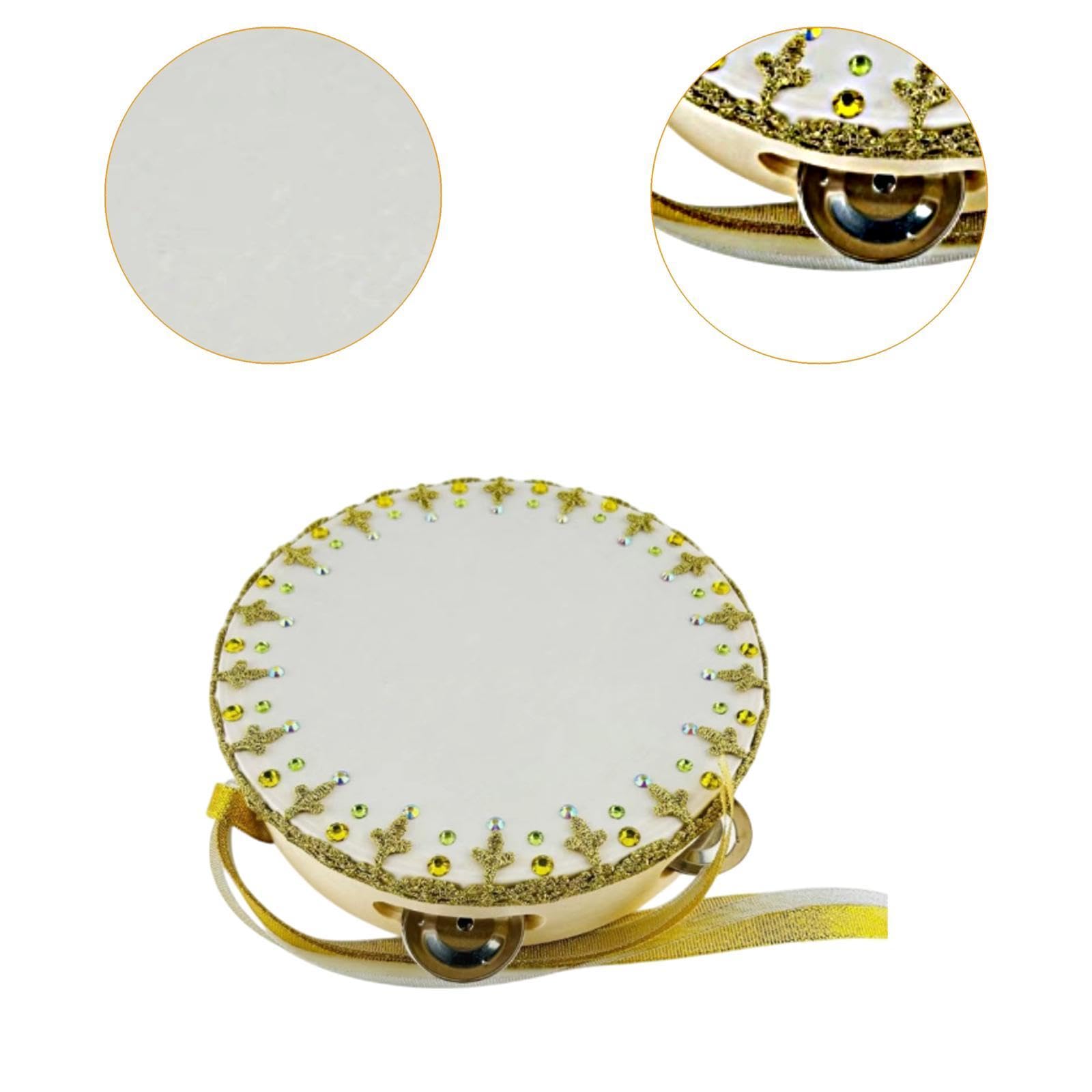 Pandereta de Ballet, Instrumento de Percusión Manual, Accesorio de Danza, Hecho a Mano, Ligero, en La Madera, Apto para Competiciones, 7 Inch
