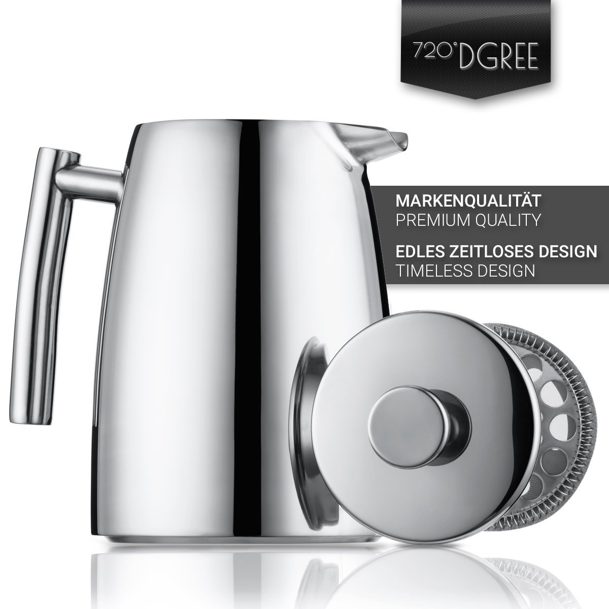 Morgenheld Premium roestvrij stalen French Press grote 1000 ml stempelkan koffiepers 1 l thermische isoleerkan Barista koffiemaker dubbelwandige koffiepot handmatig 1000 ml koffiedruk French Press