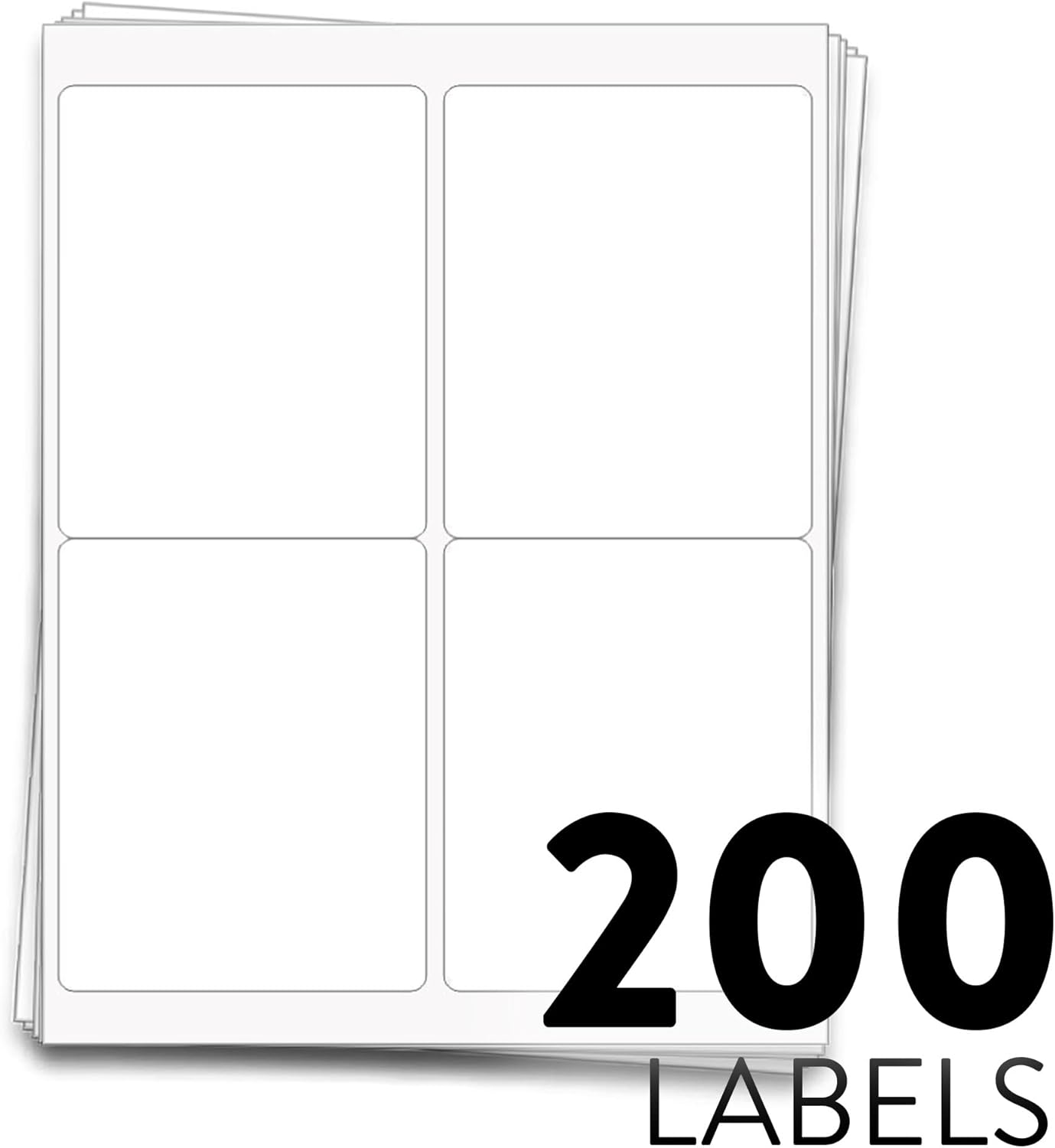 Labels for Wine Bottles, 4x5 inches, Waterproof White Vinyl for Inkjet Printers (Waterproof White for Laser, 200 Labels)