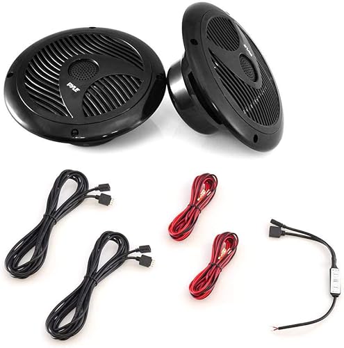 Miniatura 5 de Pyle Altavoces marinos duales de 6.5 pulgadas, IP44 impermeable y resistente a la intemperie, sistema de sonido estéreo de audio para exteriores con