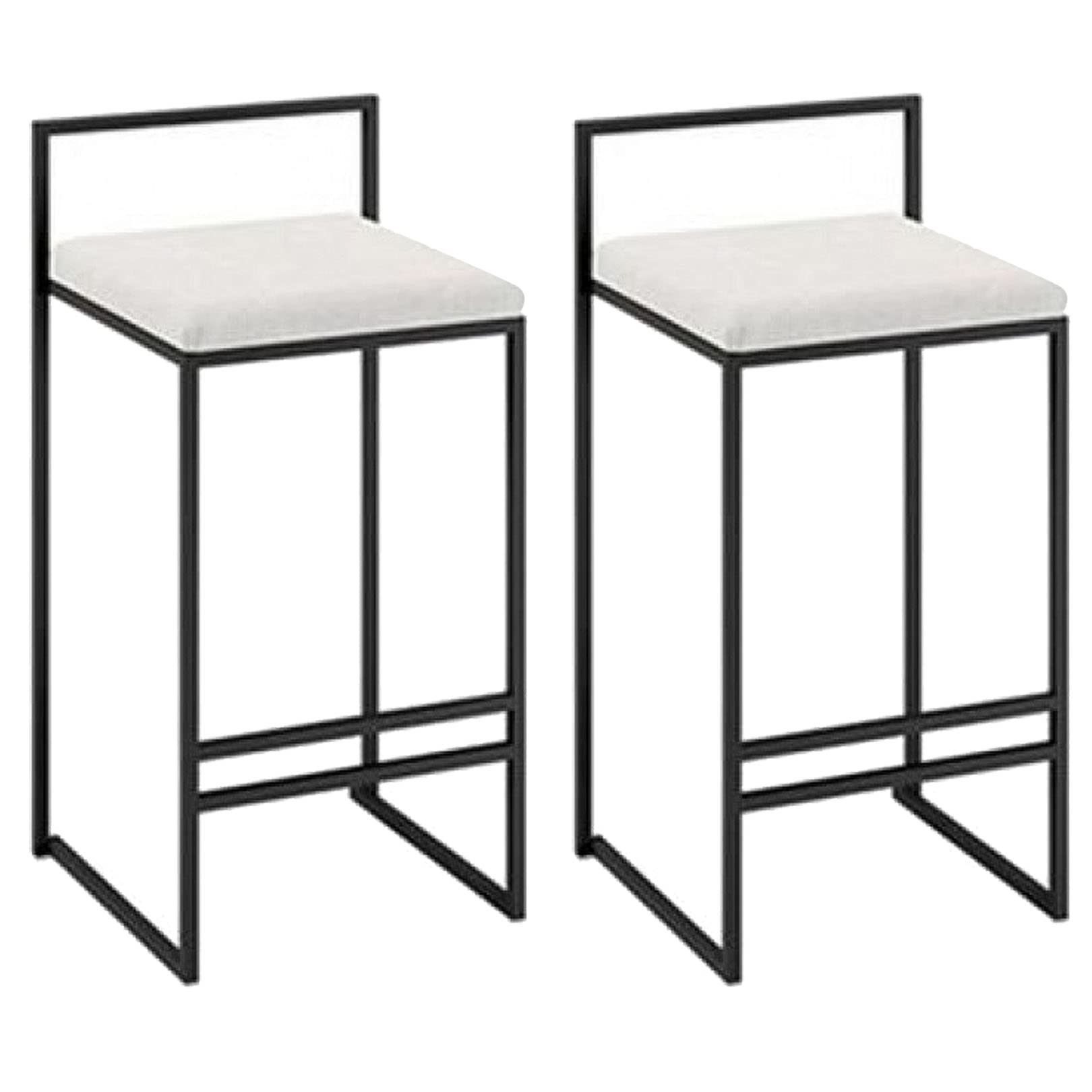 AYCDL Modern Velvet Barstools with Metal Footrest for Kitchen Island Counter Height Stool High Chair for Bar Counter 300lbs Capacity,White2ps-65cm/25.6in