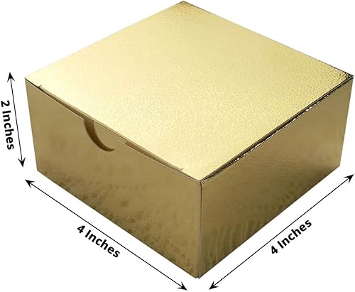 Miniatura 3 de Efavormart - 100 cajas doradas para tartas de 4 x 4 x 2 pulgadas para dulces, cajas de regalo de fiesta, para despedida de soltera, boda, fiesta