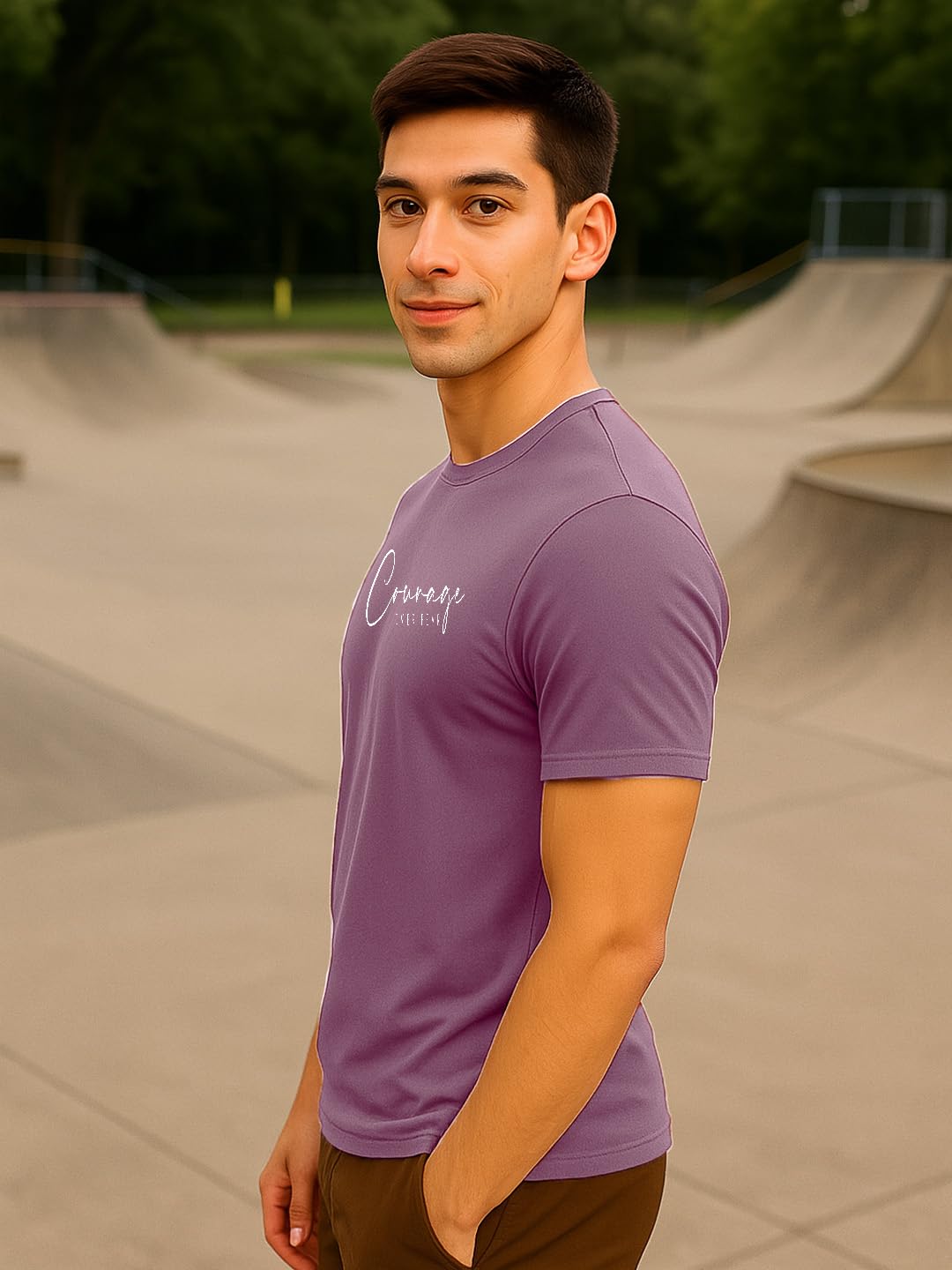 NOBERO Camiseta tipográfica de algodón de ajuste regular para hombre
