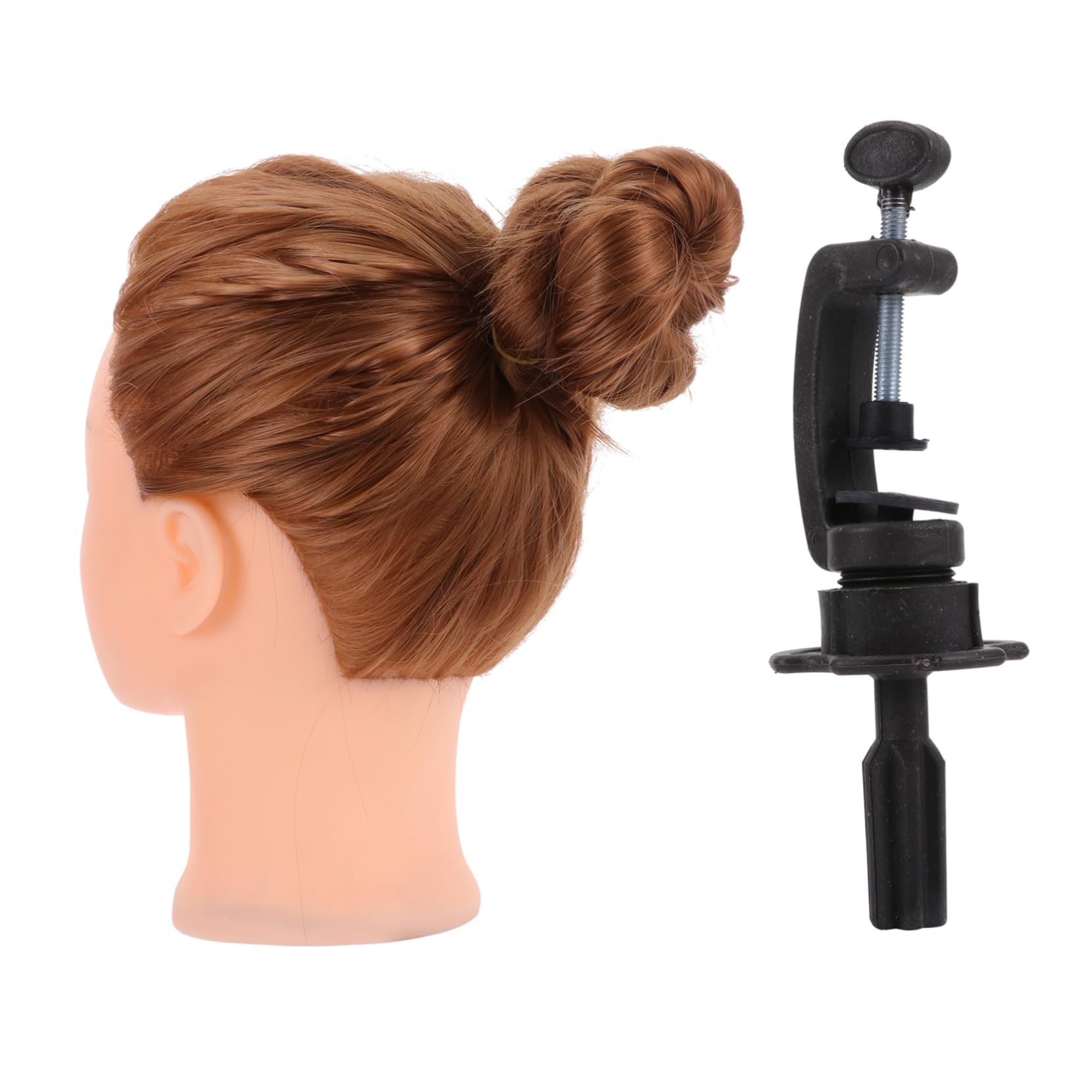 Mikinona Frisierkopf Übungskopf Mannequin für Kinder Hochtemperaturbeständig Handgefertigter Haaransatz Stylingpuppe zum Flechten und Locken Training