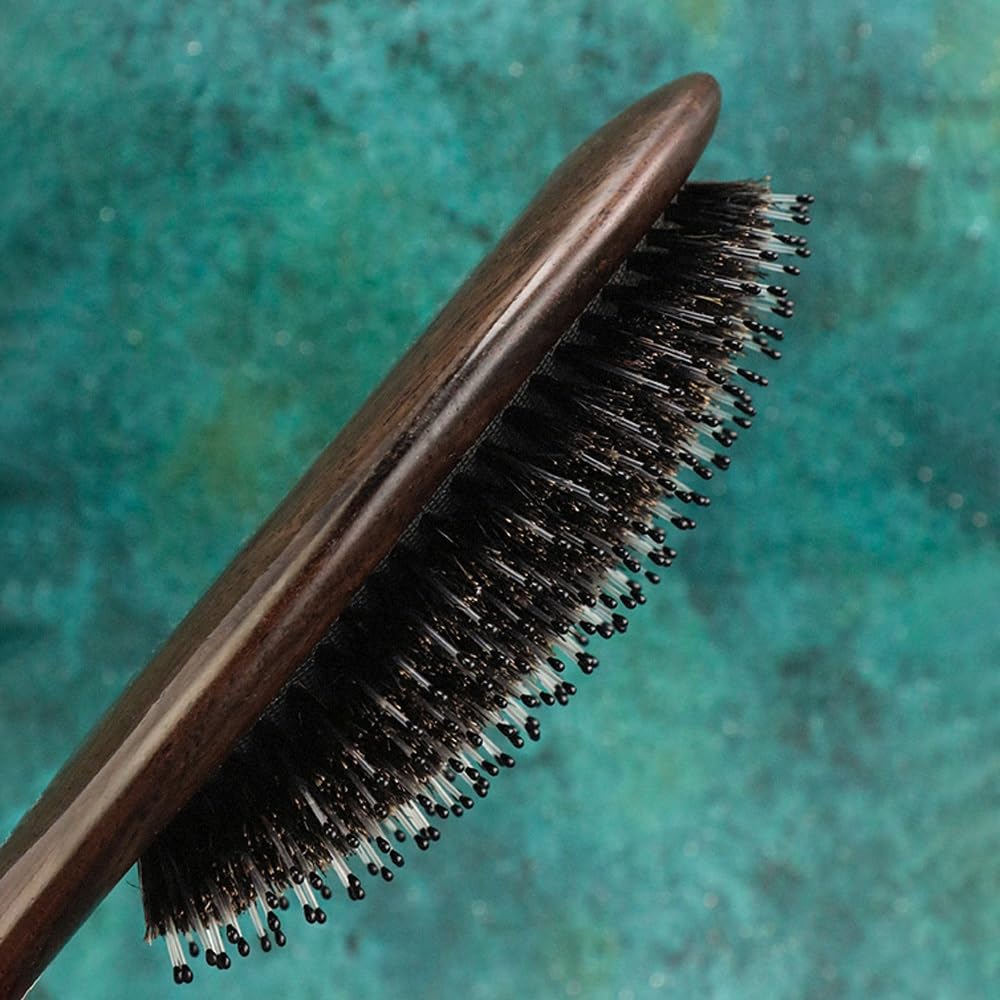 Cepillo for el cabello, cepillo for el cabello con cerdas de jabalí for cabello grueso, rizado, fino, largo, corto, húmedo o seco, agrega brillo y suaviza el cabello, el mejor cepillo for el cabello c