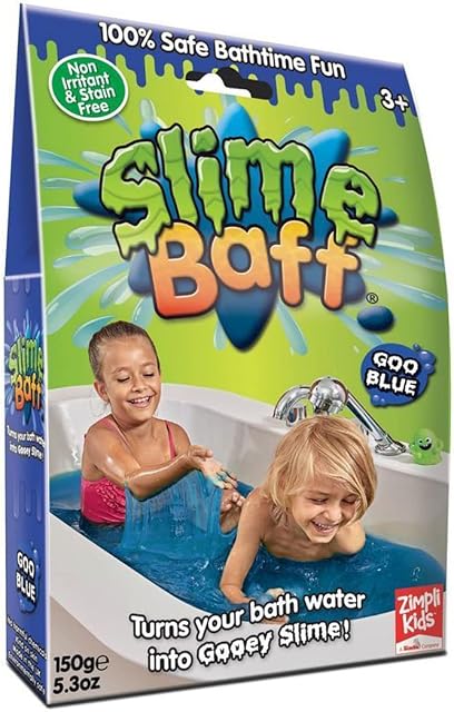 Slime Baff Blue from Zimpli Kids, 1 Bath or 4 Play Uses, Magically turns water into gooey, colourful slime, Children's Birthday Gifts, Educational Bath Toys, Pocket Money Toy, Party Bag Fillers
