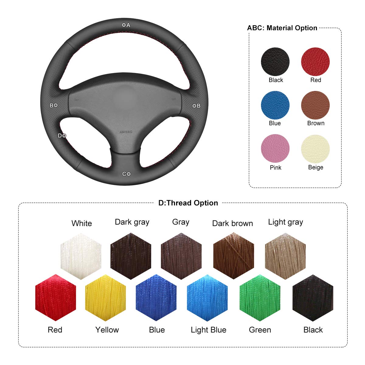 MEWANT Couvre Volant pour Peugeot 308/308 SW / 3008/5008 Housse De Volant