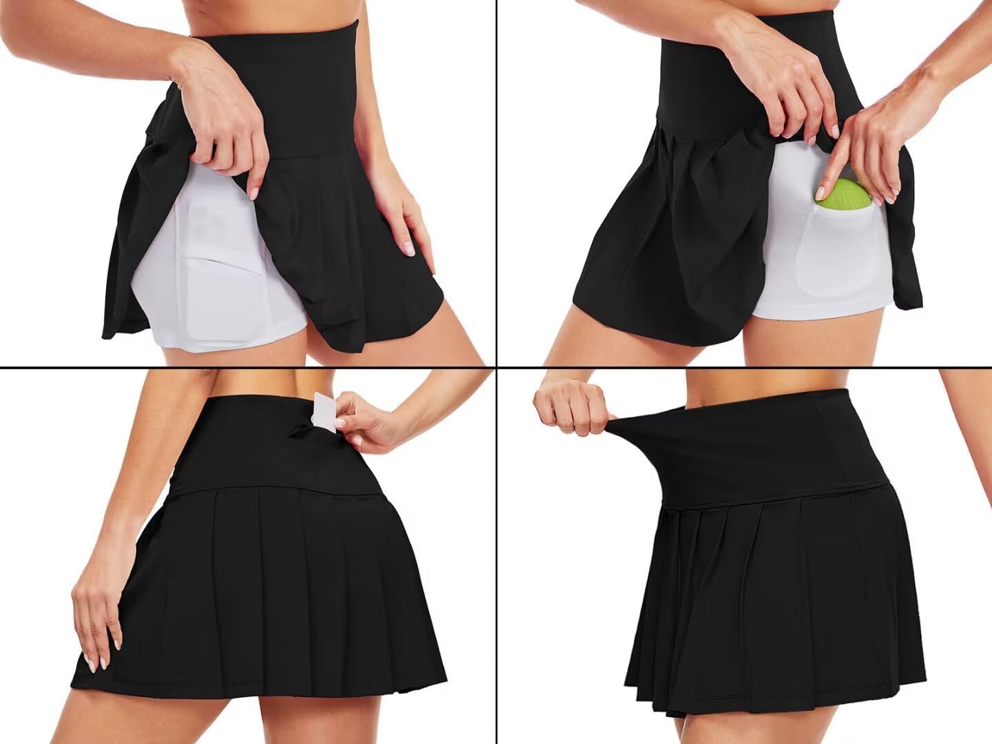 Pdbokew Women's Tennis Skorts Pleated Athletic Skirts Golf Skorts