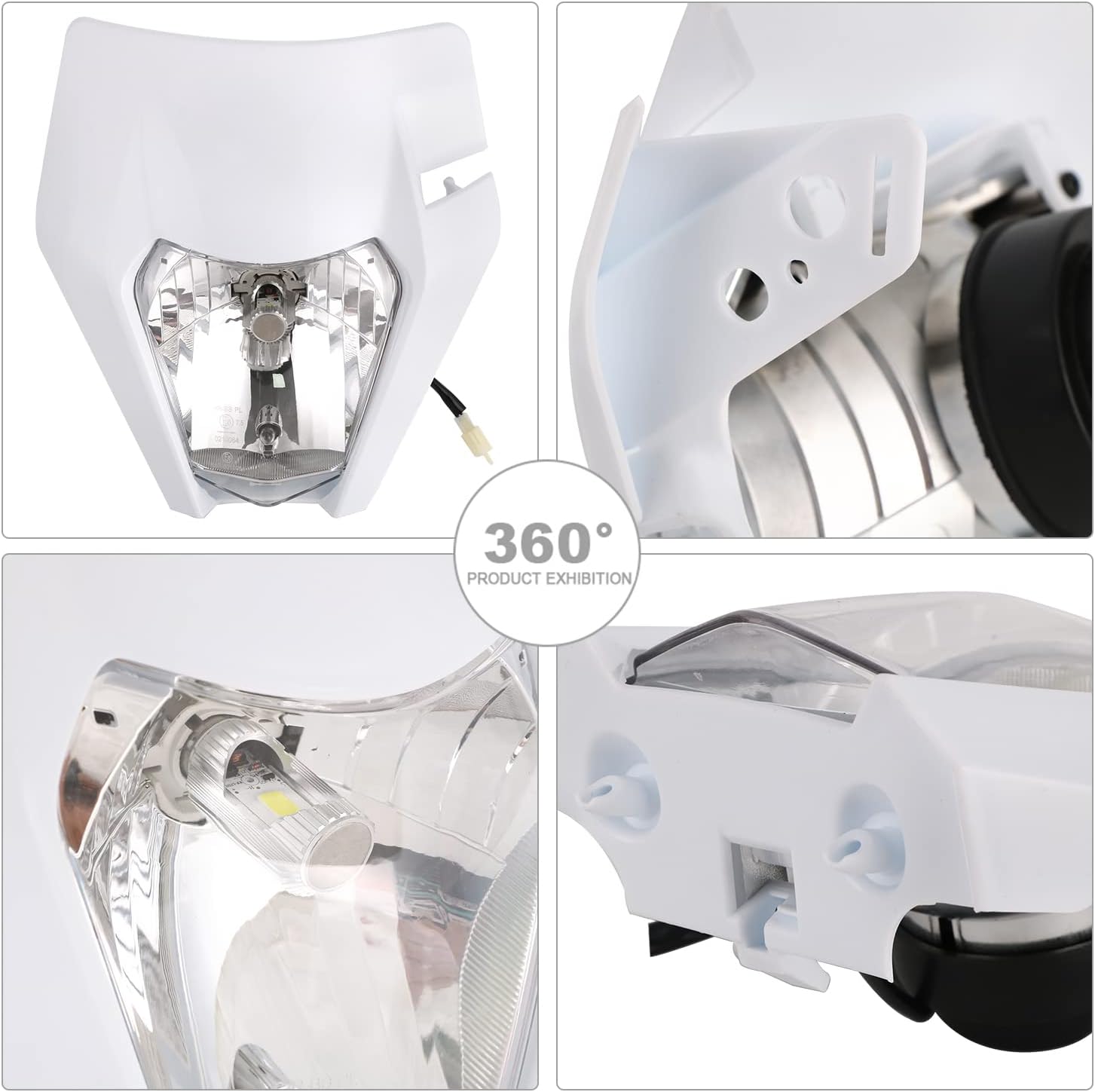 AnXin Dirt Bike LED Headlight,Motorcycle Head Light Kit Universal for EXC SXS SX EXC XC XCF XCW XCFW SXF SMR MX EGS 50-525 2018-2025 Enduro Supermoto White