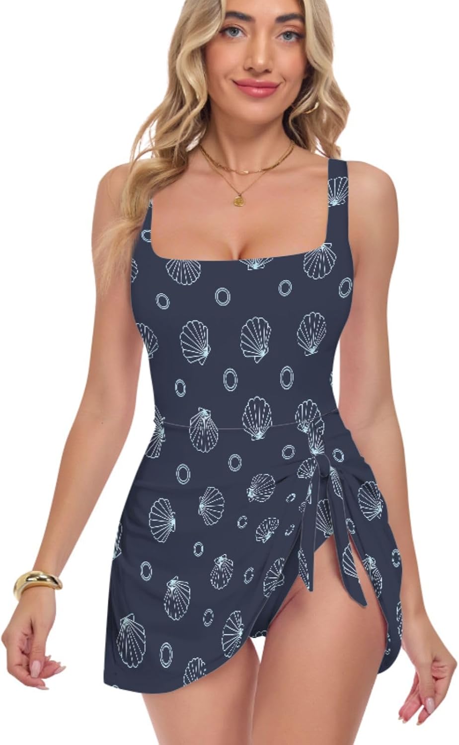 Summer Shell Women's One Piece Swimsuits Tummy Control Bathing Suits S A23013751