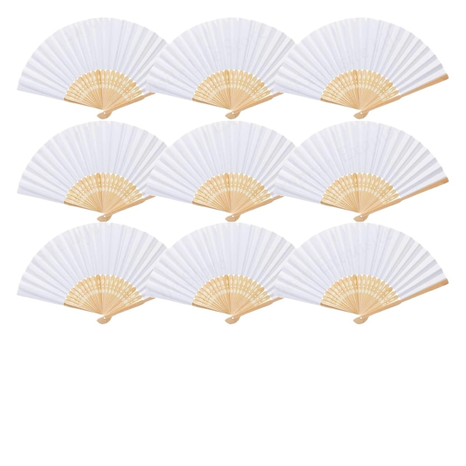 40 Stück faltbare Handfächer, Hochzeitsfächer, Hochzeit for Gäste, weiße Papierfächer, Hochzeiten, Partygeschenke Für Haushalt Wohnen(White)