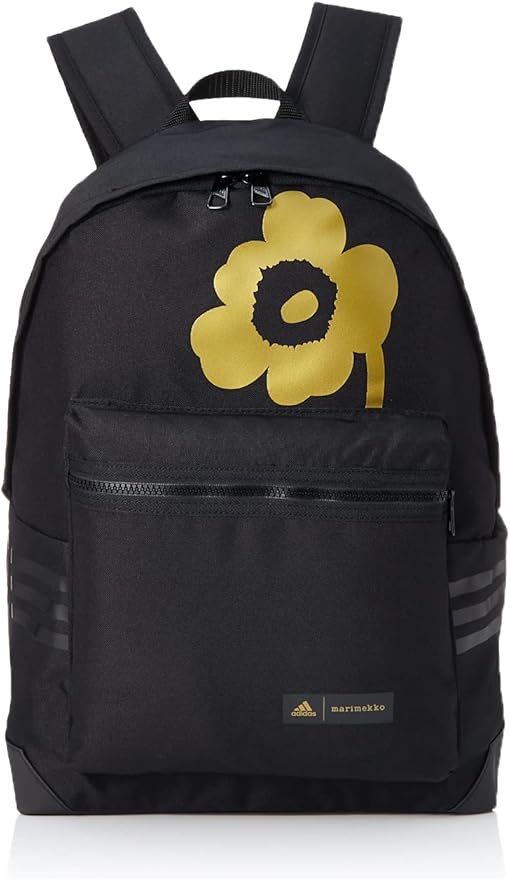 Amazon Co Jp アディダス リュック バックパック マリメッコ ウニッコ フラワープリント クラシック バックパック Iwq04 ブラック ゴールドメタリック Gu0868 ファッション