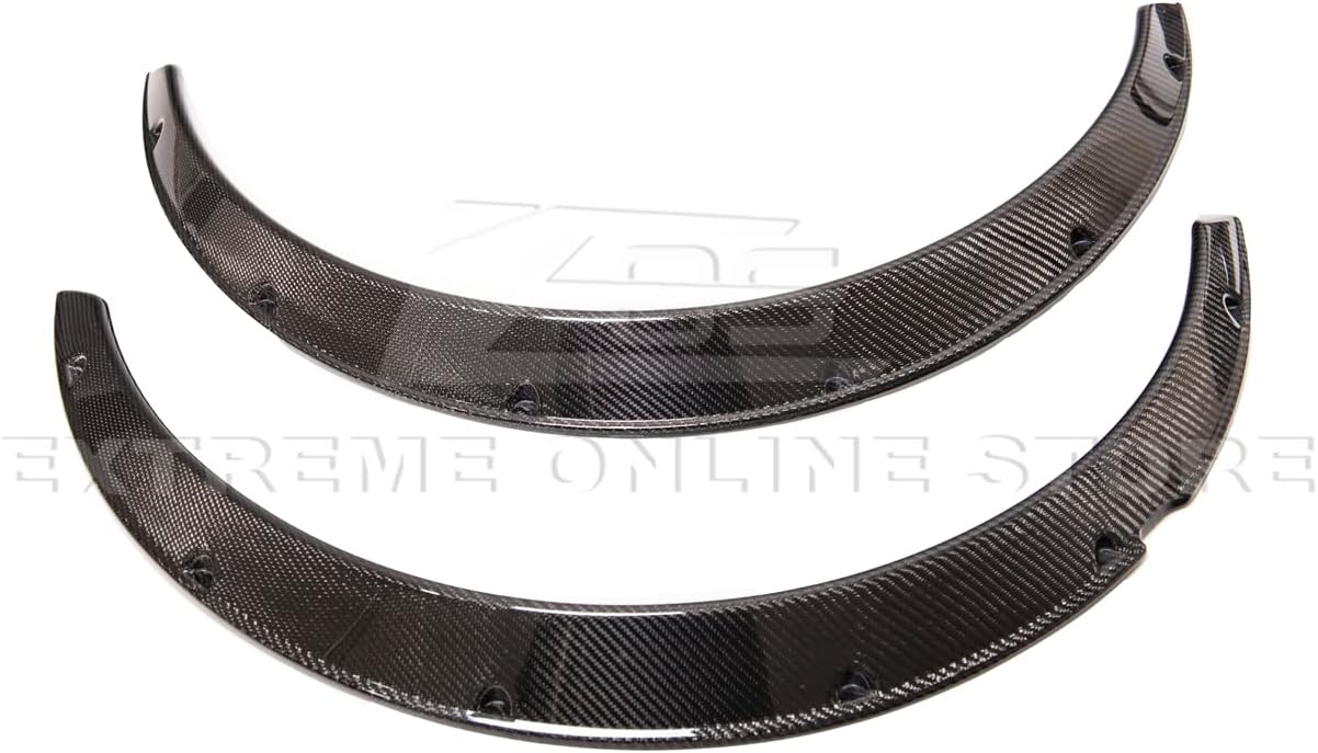 Replacement For 2015-2021 Subaru WRX STi Models | JDM ChargeSpeed Style Front & Rear Side Wheel Trim Molding Fender Flares Pair (Carbon Fiber)