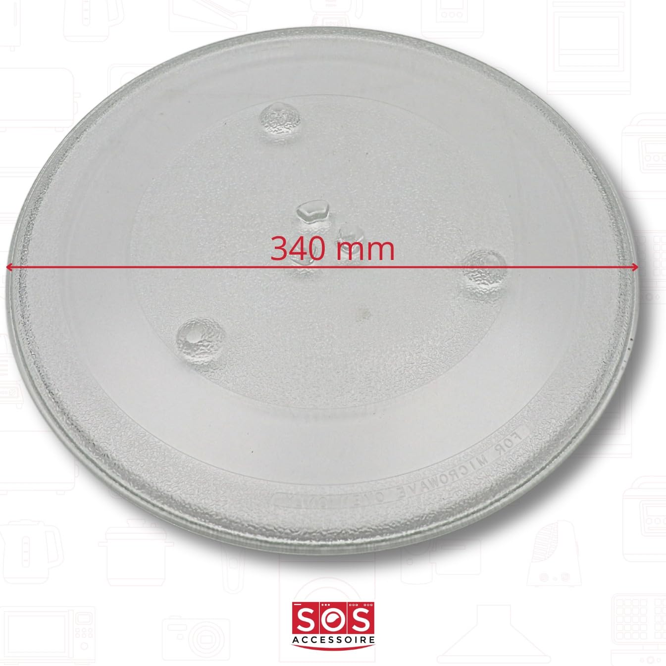 Piatto in vetro, con diametro di 34 cm, per forno a microonde Panasonic