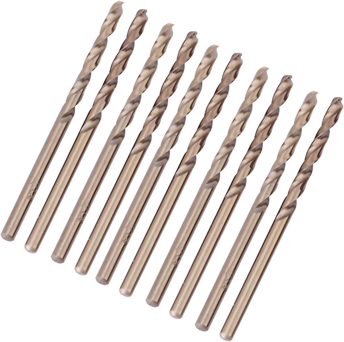 M35 Cobalt Drill Bit Set High Hardness for Drilling on Stainless Steel with Vane/Wing for Metalworking 10Pcs 1.0-5.0MM (5mm)