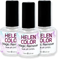 Kit 3 Removedor Esmalte Gel Helen Color Magic Remover Nail