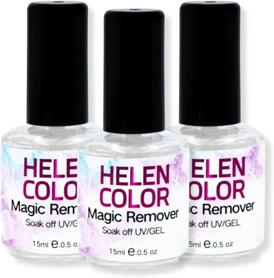 Kit 3 Removedor Esmalte Gel Helen Color Magic Remover Nail