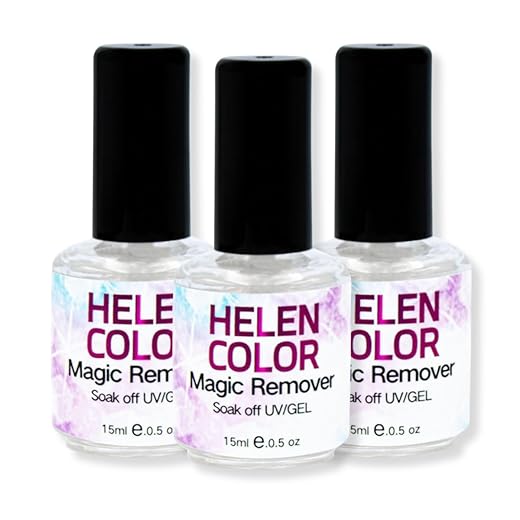 Kit 3 Removedor Esmalte Gel Helen Color Magic Remover Nail