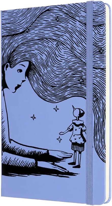 Moleskine Limited Edition Pinocchio Notebook, Large, Plain, The Fairy, Hard Cover (5 x 8.25)